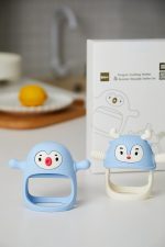 Smily Mia Penguin Baby Teething Toys for 3-6Months, Infant Handheld Pacifiers 0-6Months, 3Months Old Baby Must Haves, 4months Old Toys for Babies, Light Grey… - Image 2